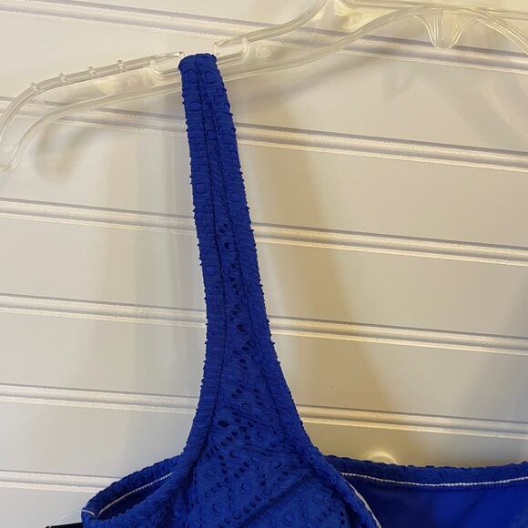 NWT Swim Solutions Tummy Control Bust Support Twist Front Crochet Swimdress - Picture 6 of 15